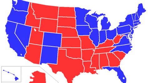 Red and Blue States Map